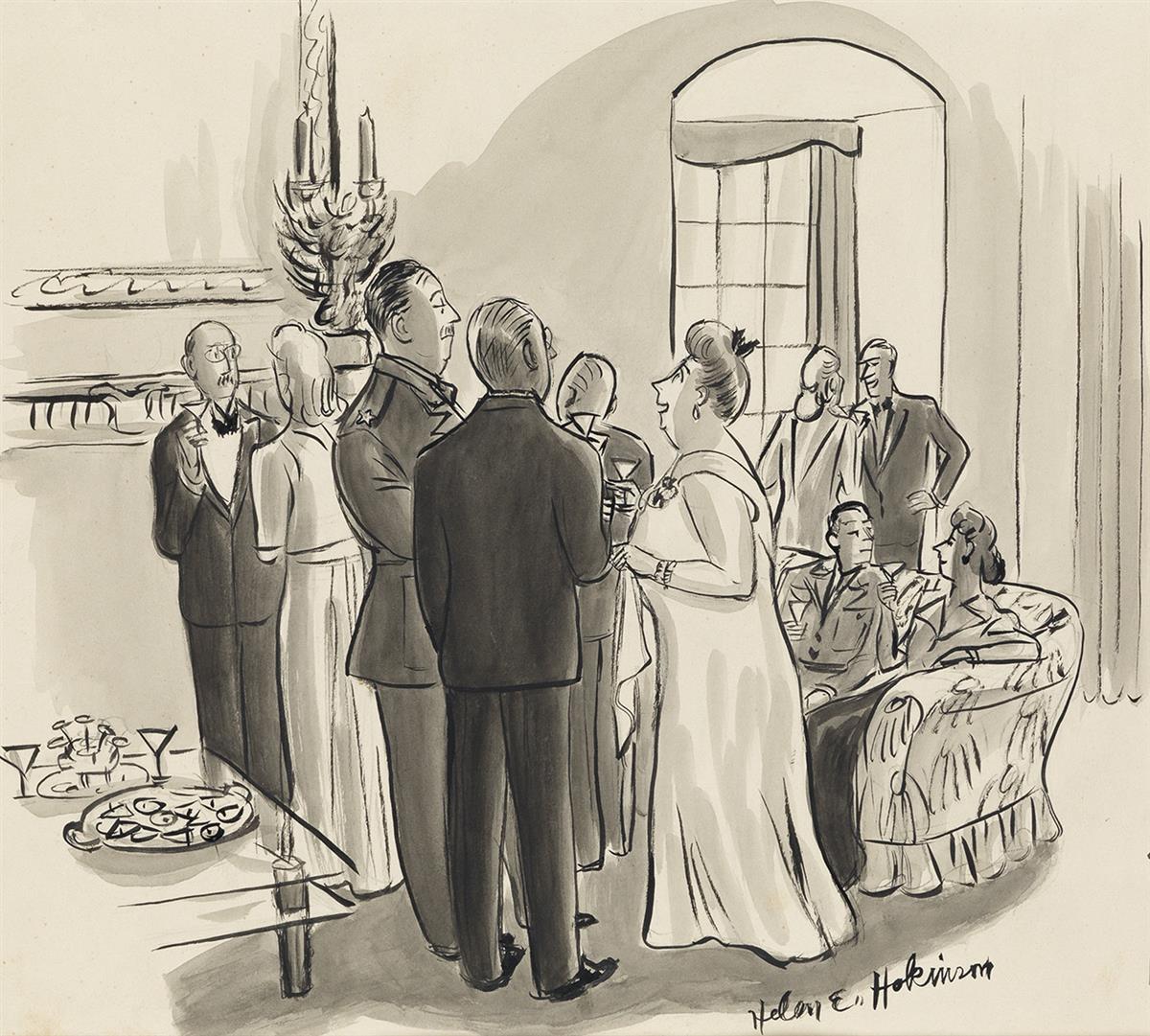 HELEN HOKINSON. (THE NEW YORKER / CARTOON) May I ask you a very rude question? Just what is a burp gun?